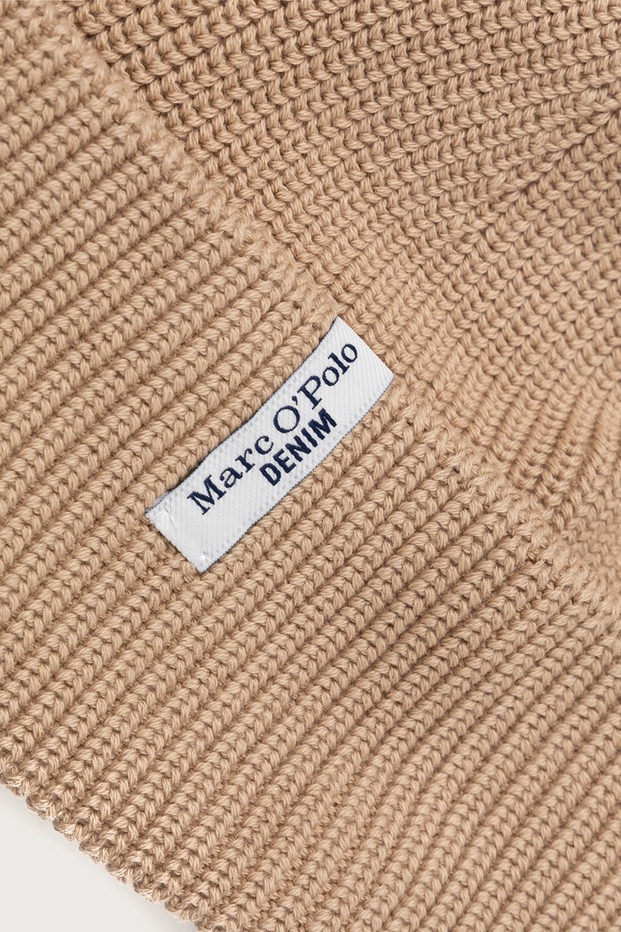Akcesoria Marc O'Polo Czapka beanie damska bawełniana 5000007169 beżowy