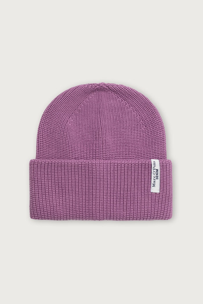 Marc O'Polo Czapka beanie damska bawełniana fioletowy 5000007169
