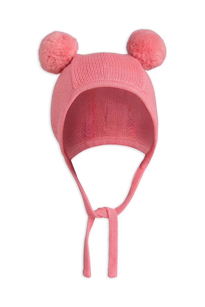 Παιδικός βαμβακερός σκούφος Mini Rodini Fine knit βαμβάκι ροζ 2566510028