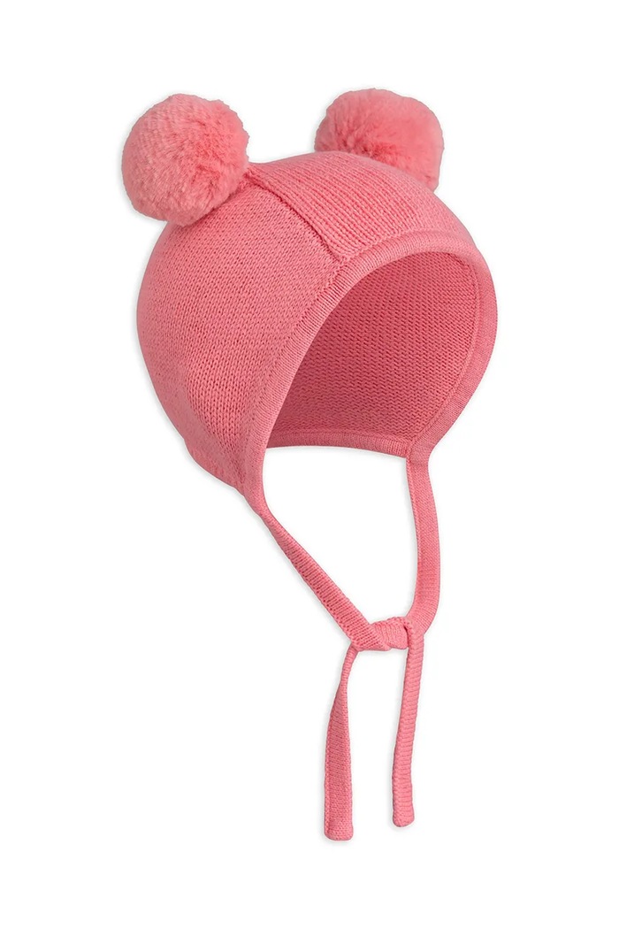 Παιδικός βαμβακερός σκούφος Mini Rodini Fine knit 2566510028 ροζ AW25