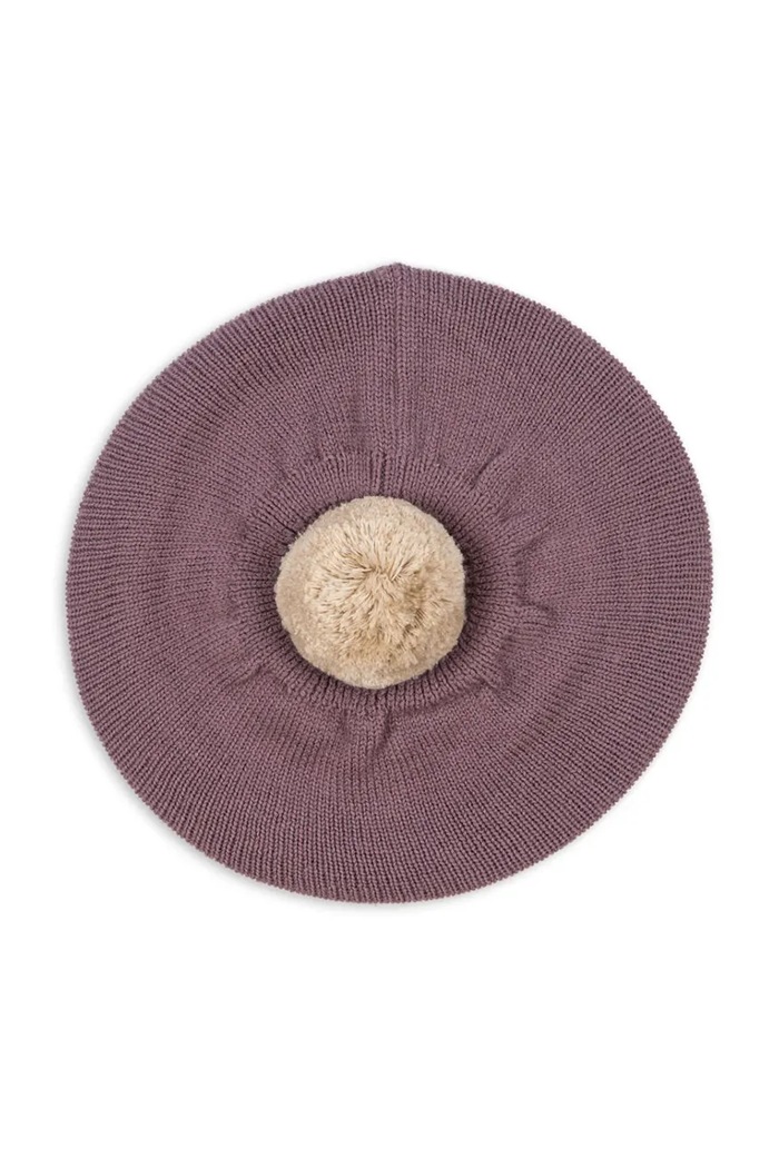Konges Sløjd beret wełniany dziecięcy LOULI BERET wełna fioletowy KS103497.9BYA