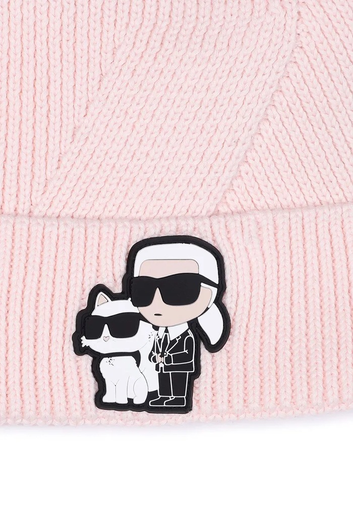 DÍVKA Dětská bavlněná čepice Karl Lagerfeld Z31002 růžová