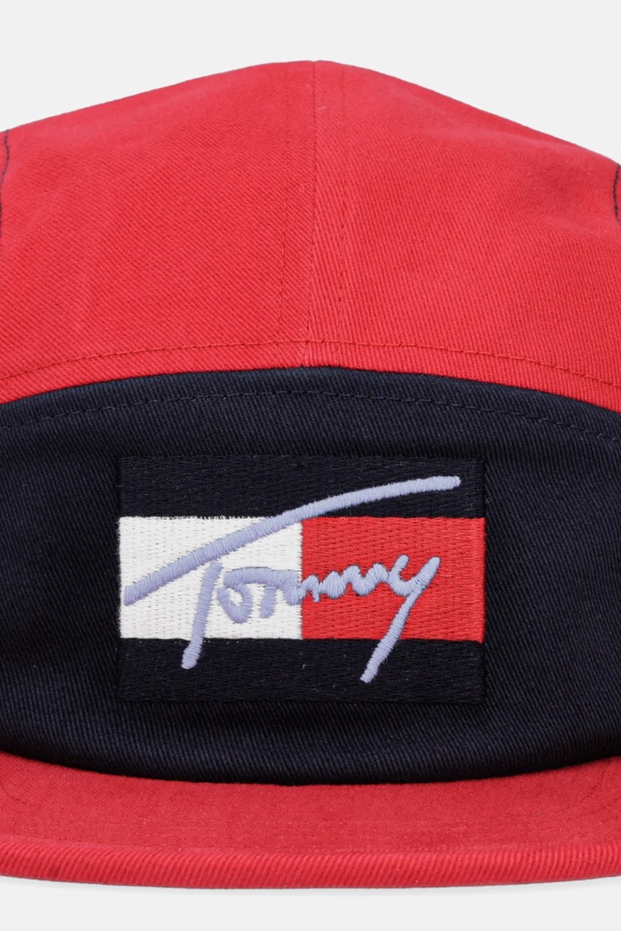 Παιδικό βαμβακερό καπέλο μπέιζμπολ Tommy Hilfiger AU0AU01982.9BYA κόκκινο AW25