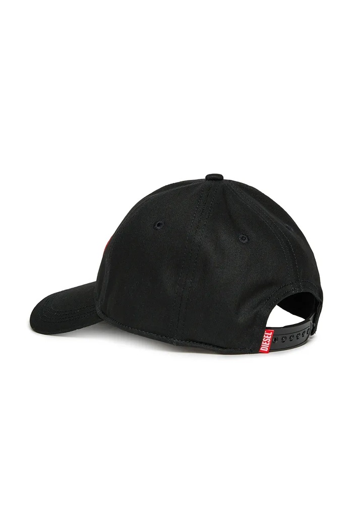 Dětská bavlněná kšiltovka Diesel FCORRYJACQWASH HAT J02336 černá AW25