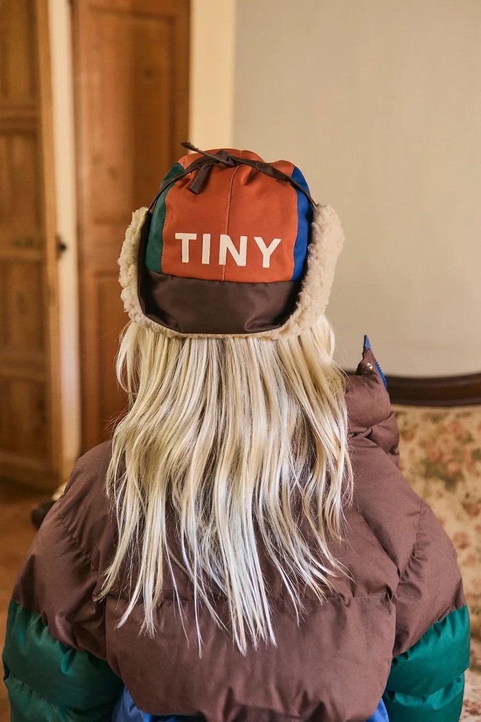 Tinycottons căciulă copii COLOR BLOCK CHAPKA uni portocaliu AW25.085
