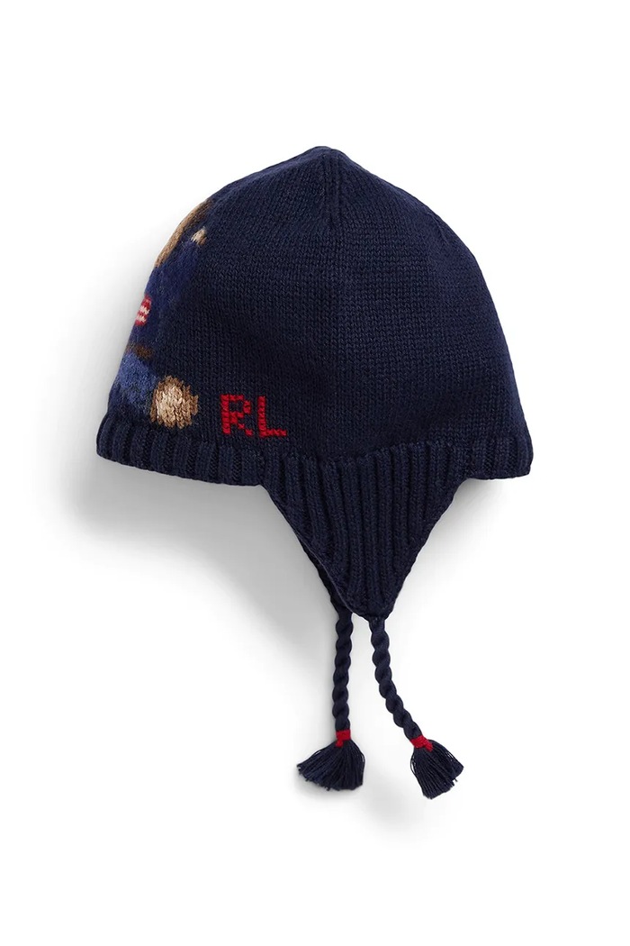 Детска вълнена шапка Polo Ralph Lauren 320980661001 тъмносин AW25
