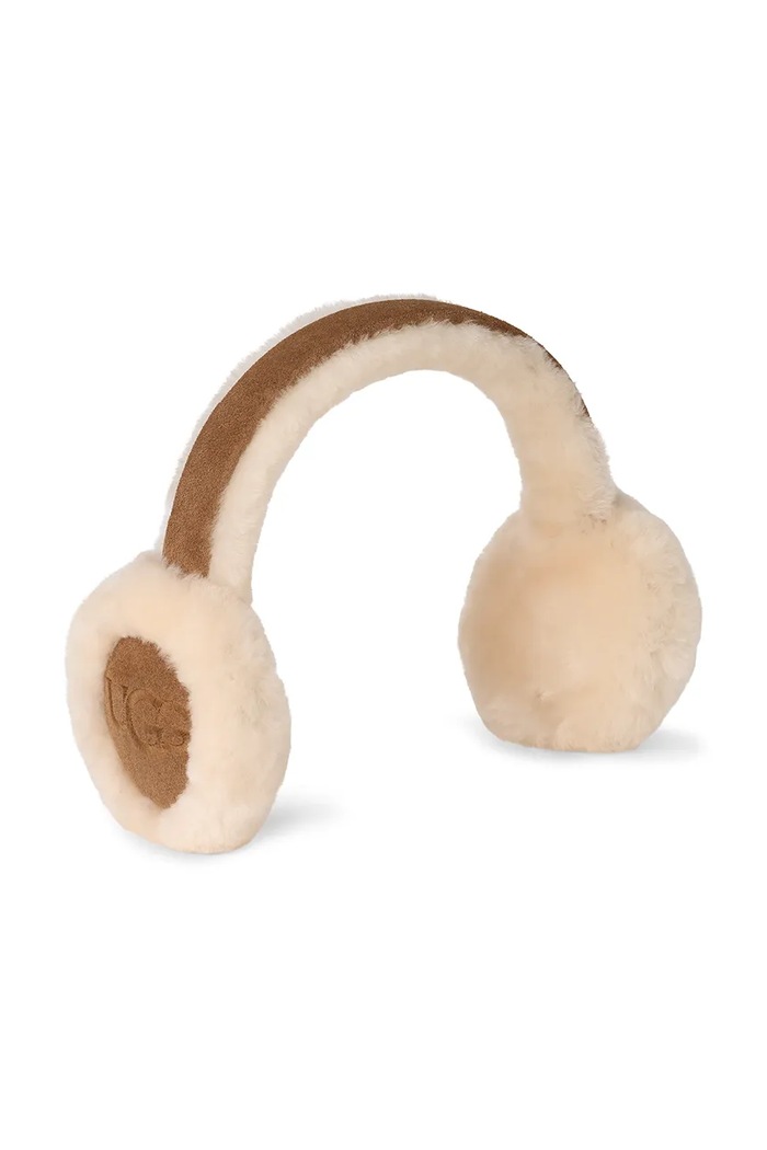 UGG Dječji grijači za uši od brušene kože UGG EMBROIDERED LOGO EARMUFF smeđa 103188
