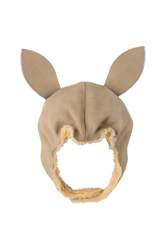Detská semišová čiapka Donsje Kapi Classic Hat Bunny béžová 6020002