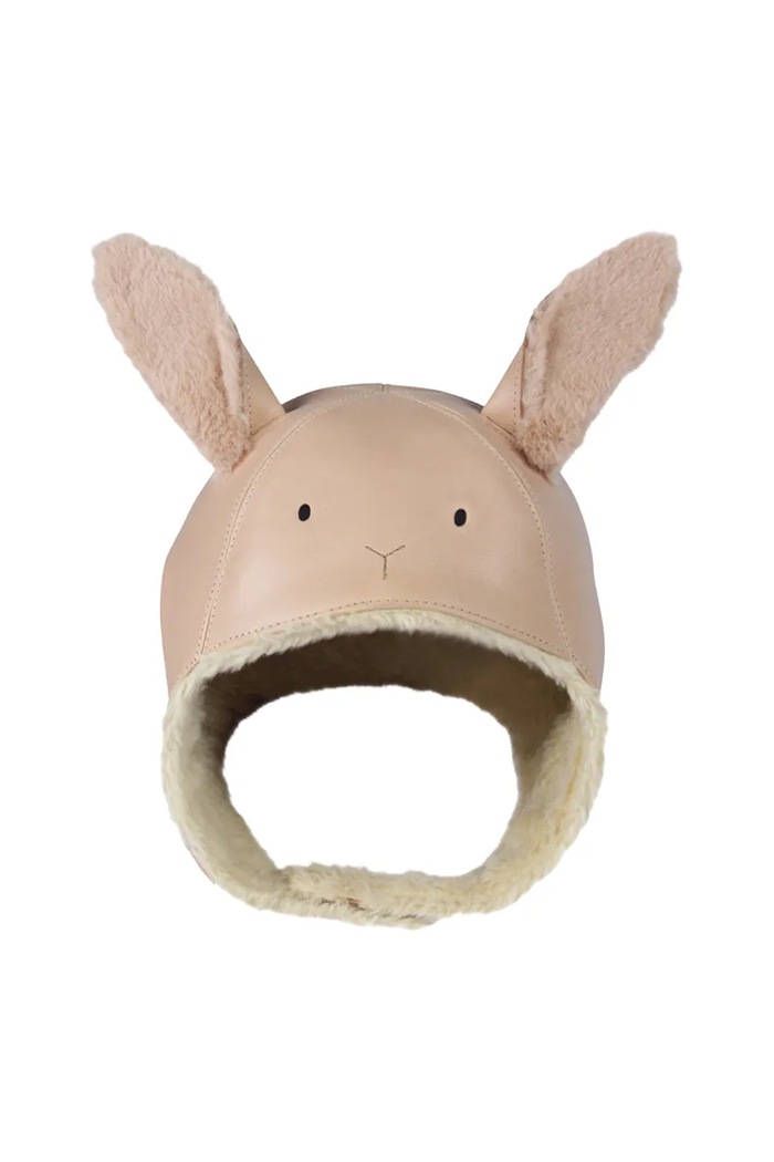 Detská kožená čiapka Donsje Kapi Exclusive Hat Fluffy Bunny tenká ružová 6020108