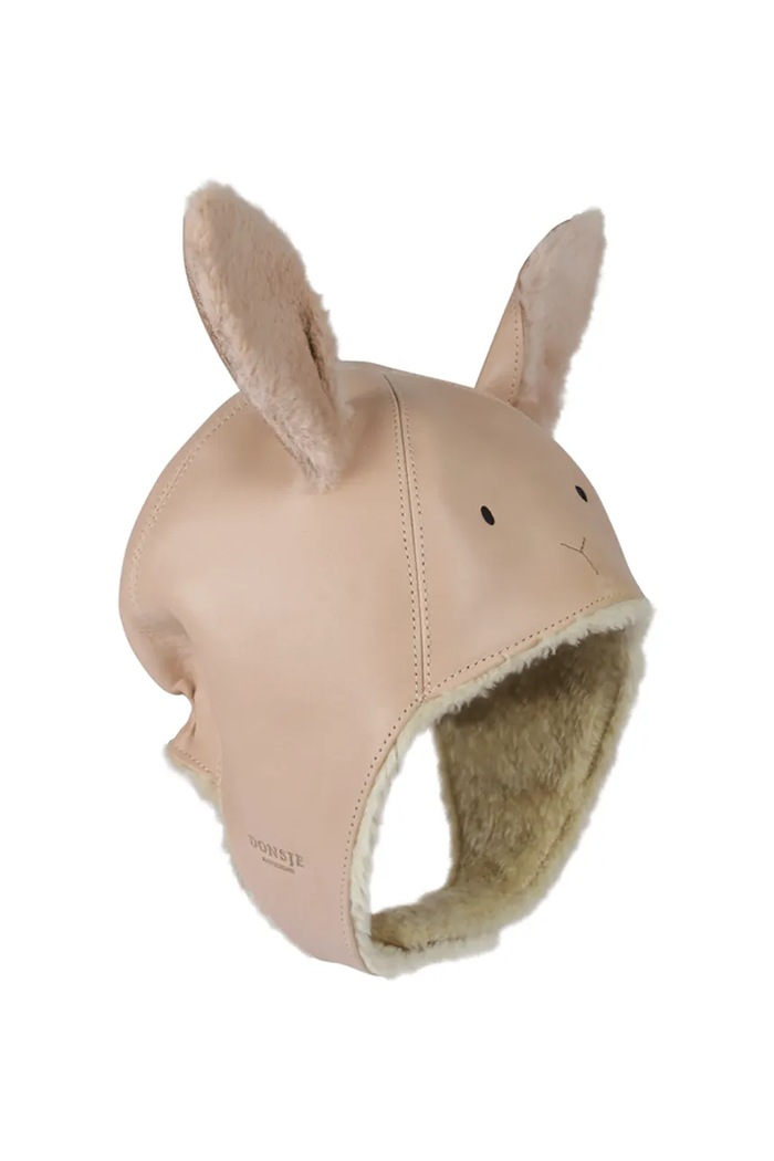 Detská kožená čiapka Donsje Kapi Exclusive Hat Fluffy Bunny 6020108 ružová AW25