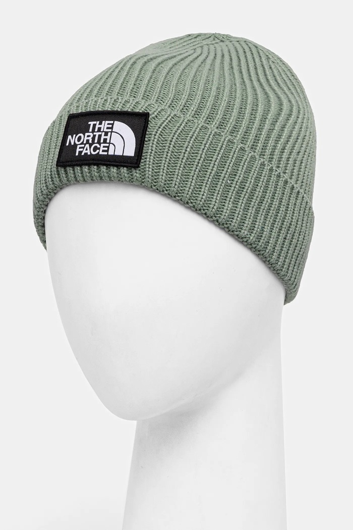 The North Face Căciulă copii KIDS TNF LOGO BOX CUFFED BEANIE NF0A8CGUBQ11 verde AW25
