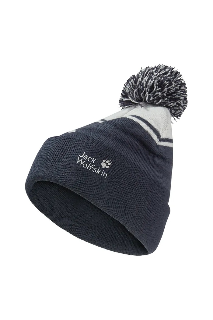 Jack Wolfskin Căciulă copii STRIPY POMPOM BEANIE K bleumarin A65252