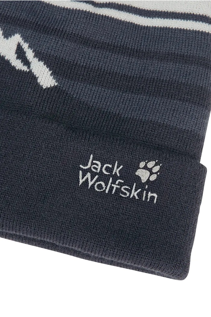 Căciulă copii STRIPY POMPOM BEANIE K Jack Wolfskin bleumarin A65252