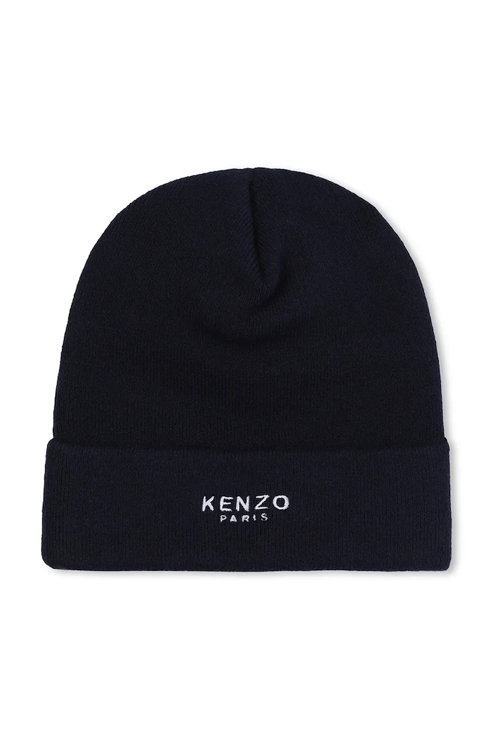 Kenzo Kids czapka z domieszką wełny dziecięca K61215.54.56 granatowy AW25