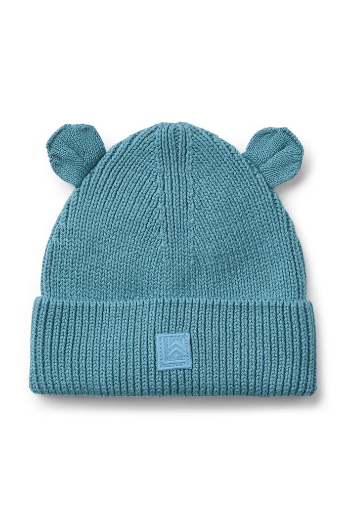 Liewood Czapka bawełniana dziecięca Gina Beanie turkusowy LW20105.9BYA