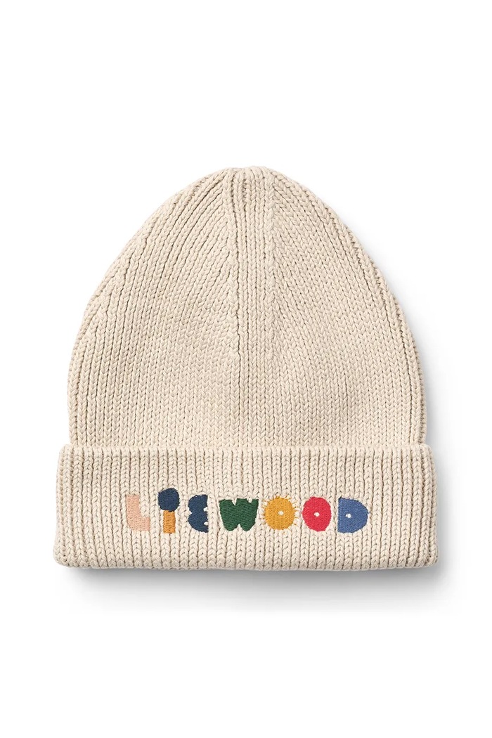 Liewood Czapka bawełniana dziecięca Ezra Beanie beżowy LW20106.9BYA