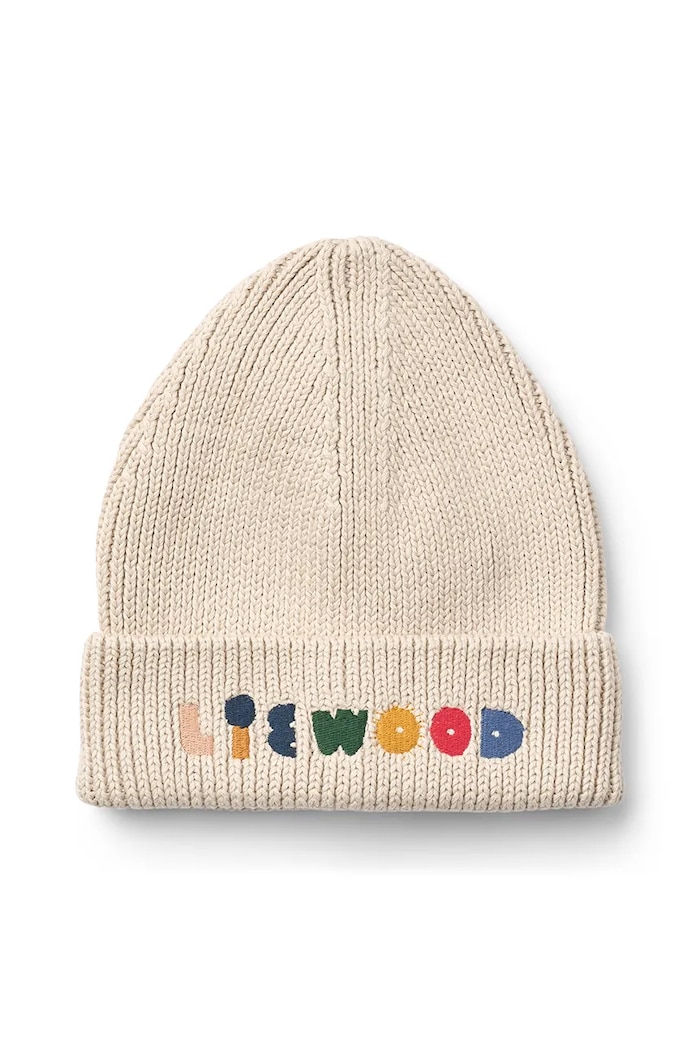 Liewood Czapka bawełniana dziecięca Ezra Beanie beżowy LW20106.9BYA