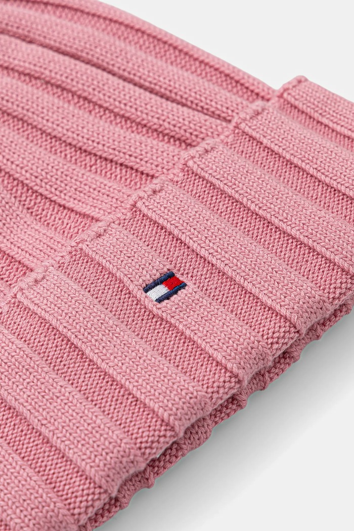 Tommy Hilfiger Παιδικός βαμβακερός σκούφος Tommy Hilfiger AU0AU02004.9BYA ροζ AW25