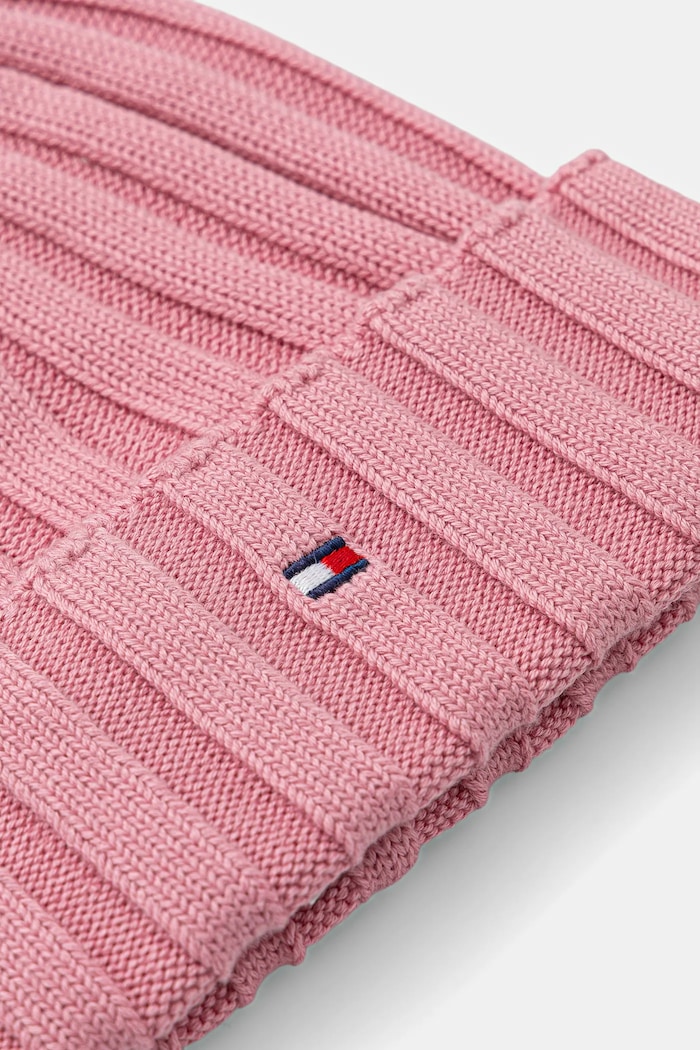 Tommy Hilfiger Παιδικός βαμβακερός σκούφος Tommy Hilfiger AU0AU02004.9BYA ροζ AW25