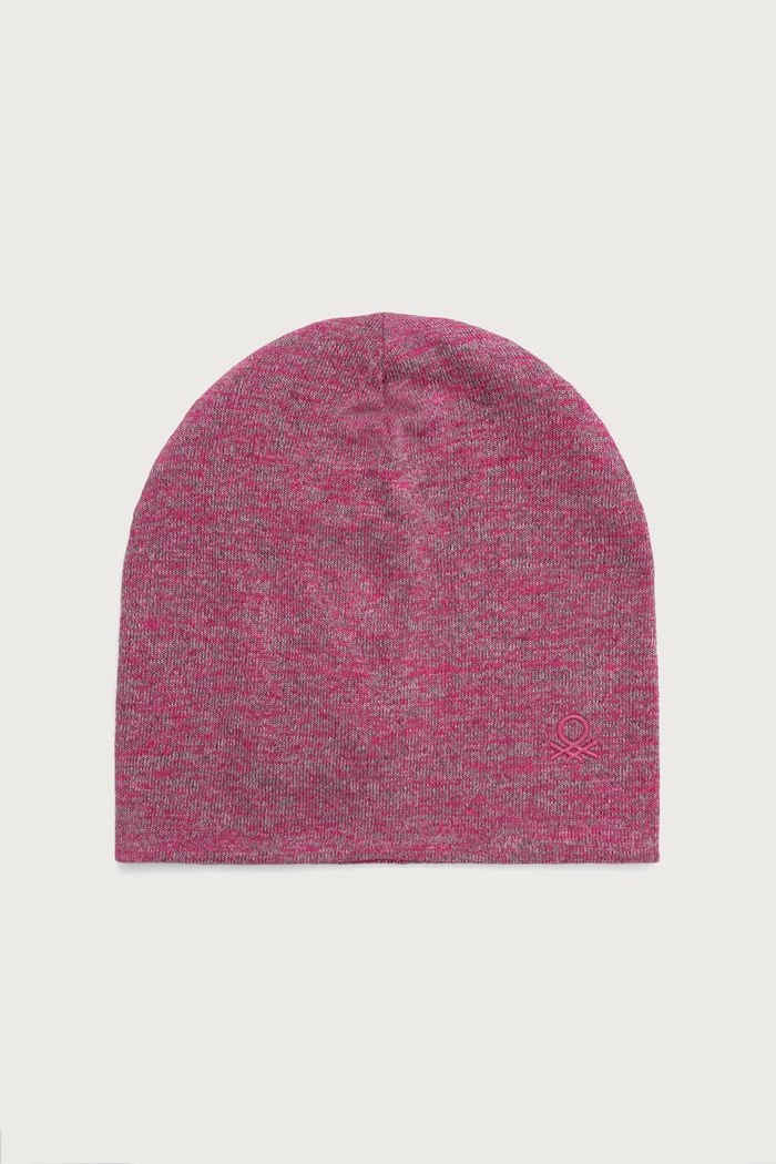 United Colors of Benetton Czapka dziecięca z wiskozy różowy 65JVCA02P.G.seasonal