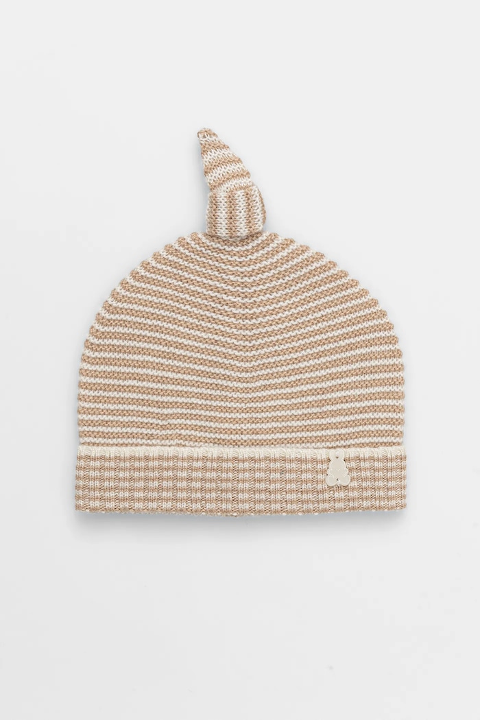 United Colors of Benetton czapka niemowlęca gruba beżowy 126WBA007.W.seasonal
