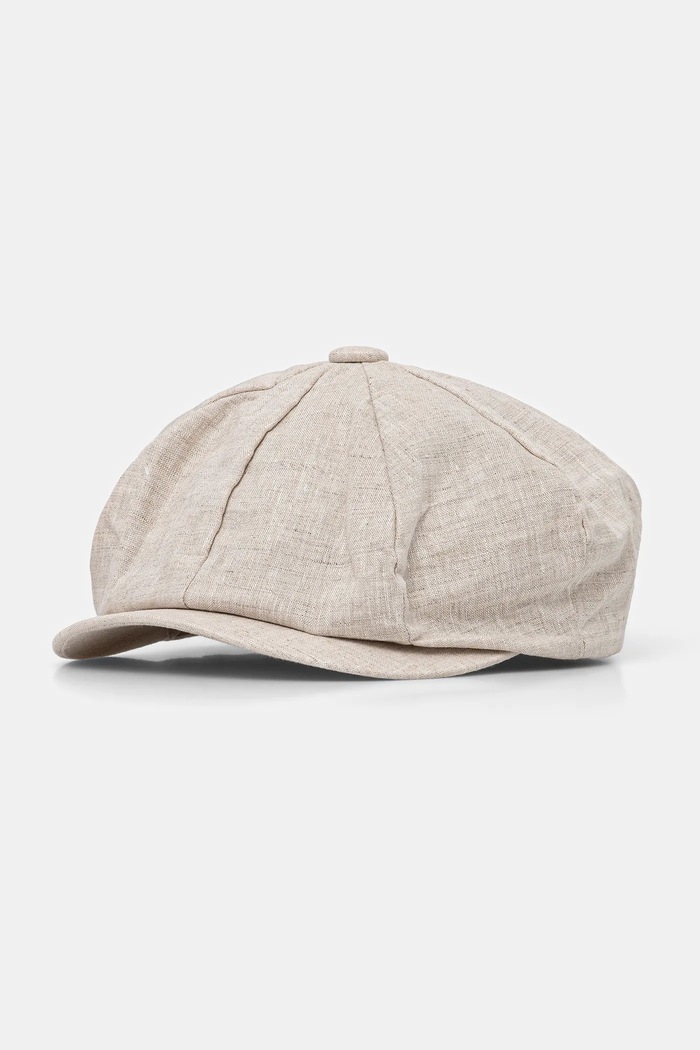 BOSS kaszkiet lniany BECKHAM X BOSS 50549127 beżowy AW25