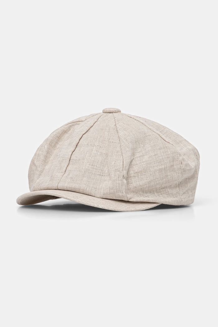 BOSS kaszkiet lniany BECKHAM X BOSS 50549127 beżowy AW25