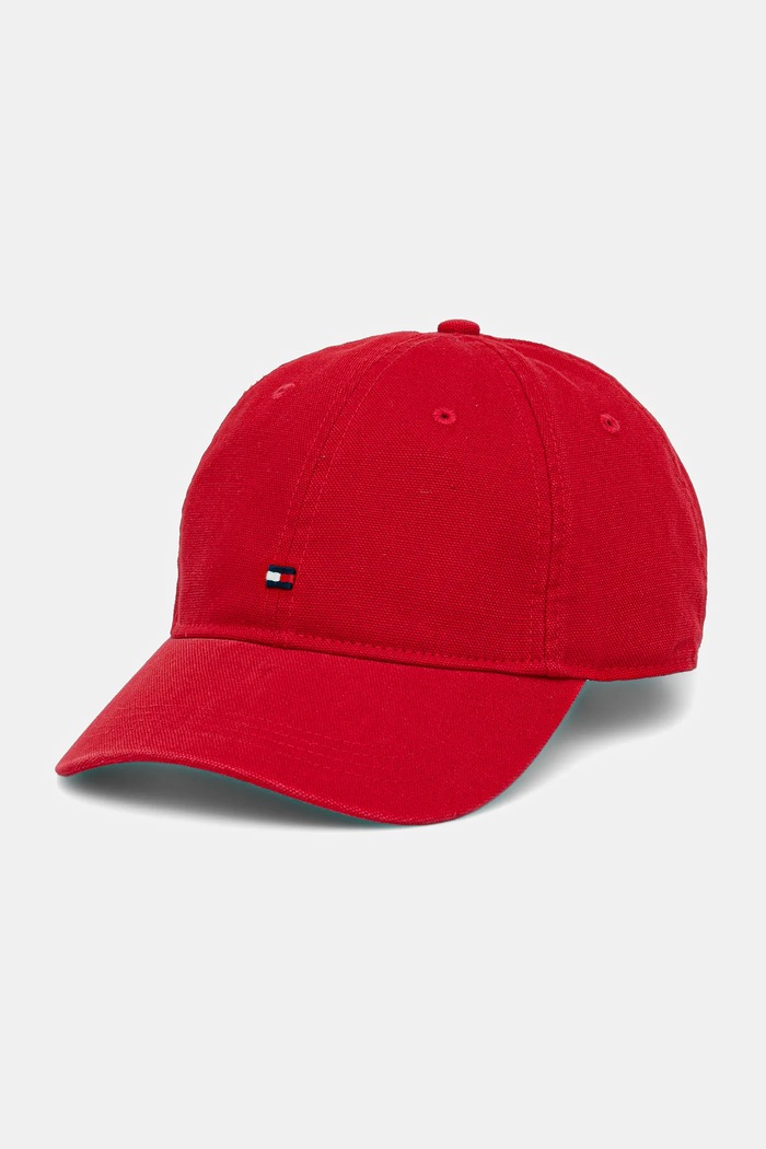 Tommy Hilfiger Czapka z daszkiem bawełniana czerwony AM0AM13426