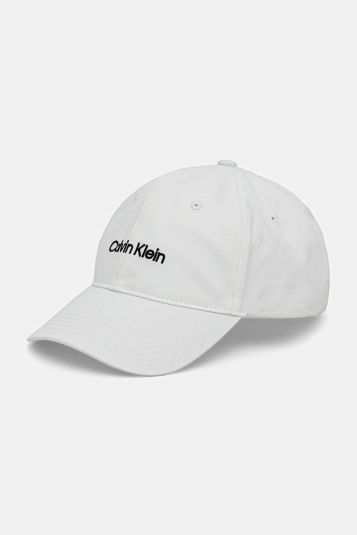 Calvin Klein baseballová čepice pánská bavlněná bavlna bílá LV04D5003G