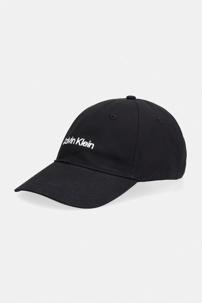 Calvin Klein bejzbalová čiapka pánska bavlnená čierna LV04D5003G