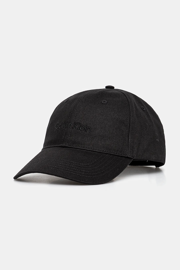 Calvin Klein Czapka bejsbolówka męska bawełniana czarny LV04D5003G