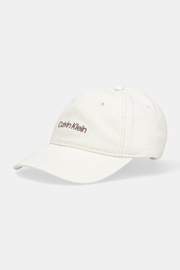 Bavlněná baseballová čepice Calvin Klein bavlna béžová LV04G5068G