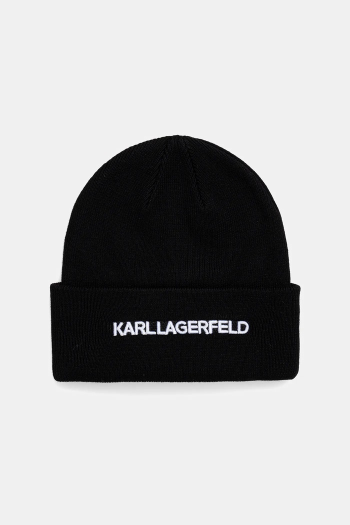 Σκουφί από μείγμα μαλλιού Karl Lagerfeld K/ESSENTIAL με μείγμα μαλλιού μαύρο A3M33159