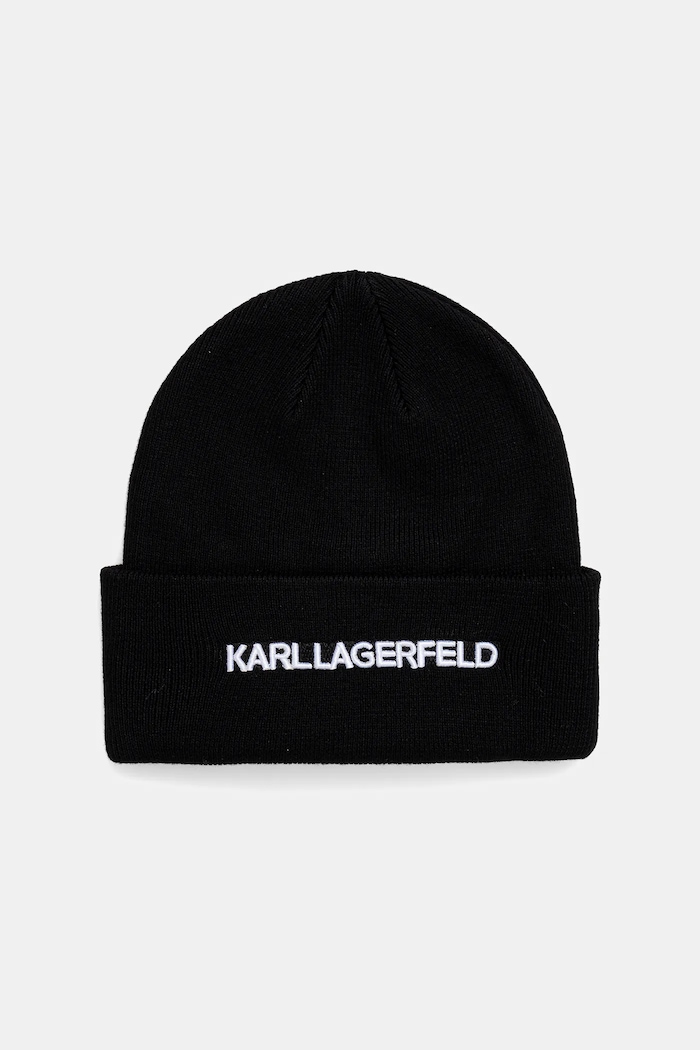 Σκουφί από μείγμα μαλλιού Karl Lagerfeld K/ESSENTIAL με μείγμα μαλλιού μαύρο A3M33159