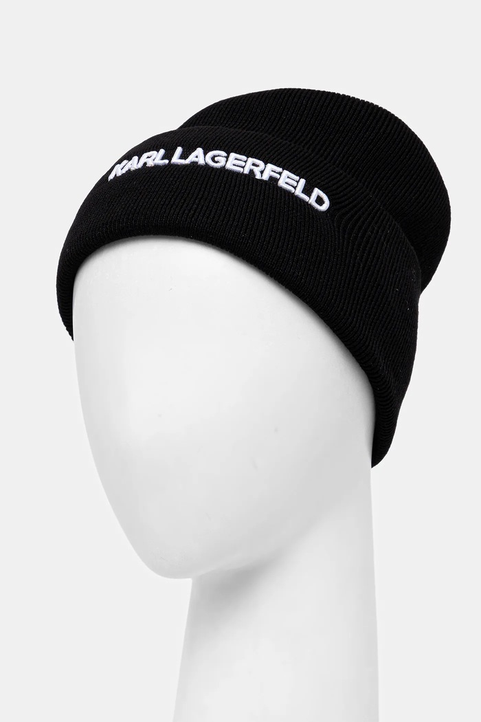 Σκουφί από μείγμα μαλλιού Karl Lagerfeld K/ESSENTIAL A3M33159 μαύρο SS26
