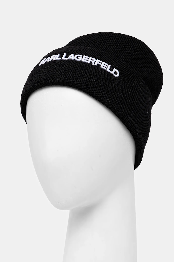 Σκουφί από μείγμα μαλλιού Karl Lagerfeld K/ESSENTIAL A3M33159 μαύρο SS26