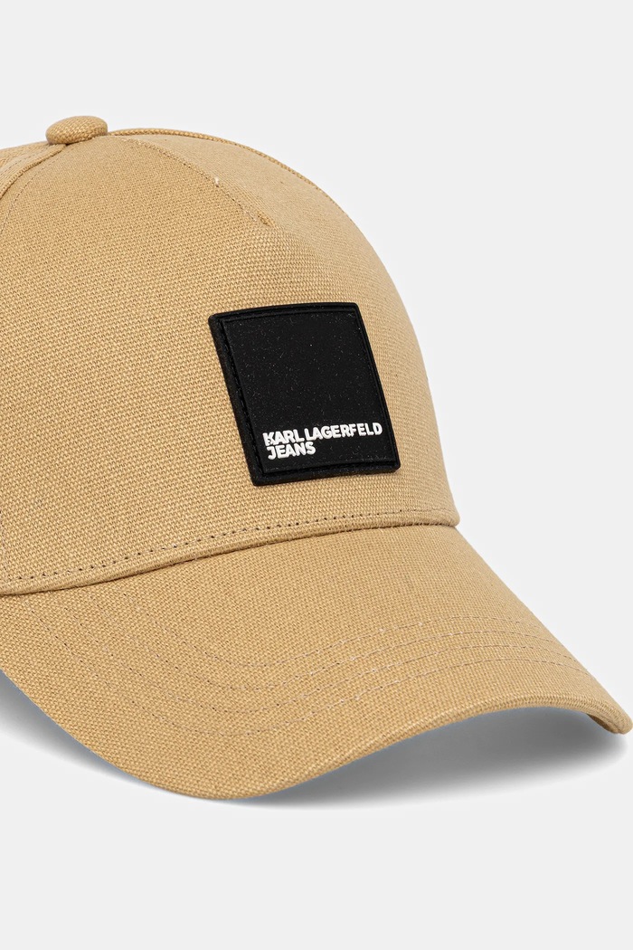 Bavlněná baseballová čepice Karl Lagerfeld Jeans A1M33001 béžová AW25
