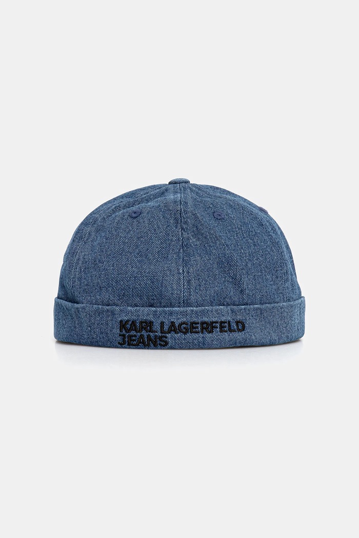 Karl Lagerfeld Jeans czapka bawełniana dziecięca bawełna niebieski A3M33108