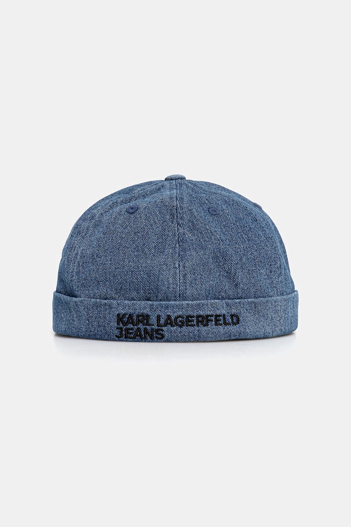 Karl Lagerfeld Jeans czapka bawełniana dziecięca bawełna niebieski A3M33108