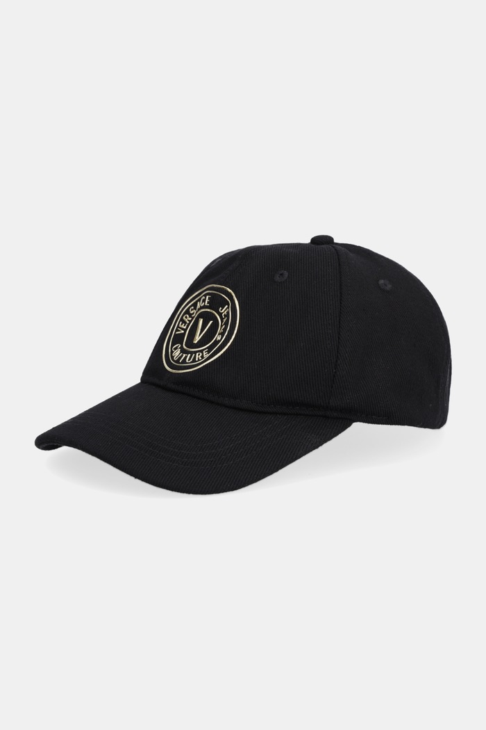 Βαμβακερό καπέλο του μπέιζμπολ Versace Jeans Couture απλικέ μαύρο 79GAZK26.ZG388