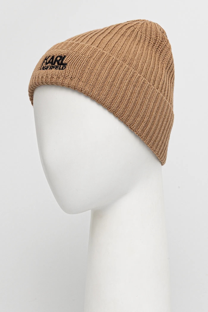 Čiapka s prímesou vlny Karl Lagerfeld 554305.805601 zelená AW25