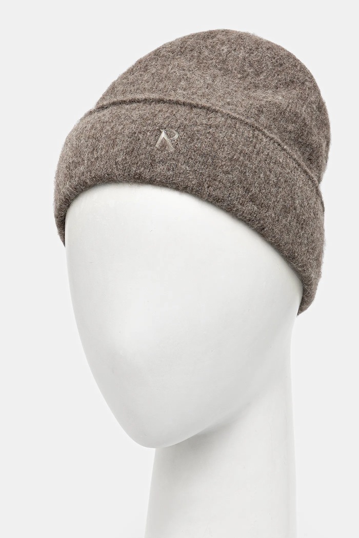 Represent czapka z dodatkiem wełny Textured Knit Beanie MLM100391 brązowy AW25