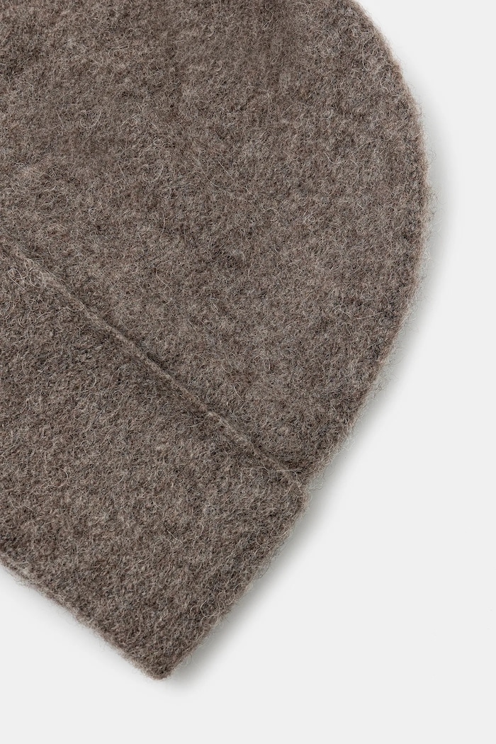 Akcesoria Represent czapka z dodatkiem wełny Textured Knit Beanie MLM100391 brązowy