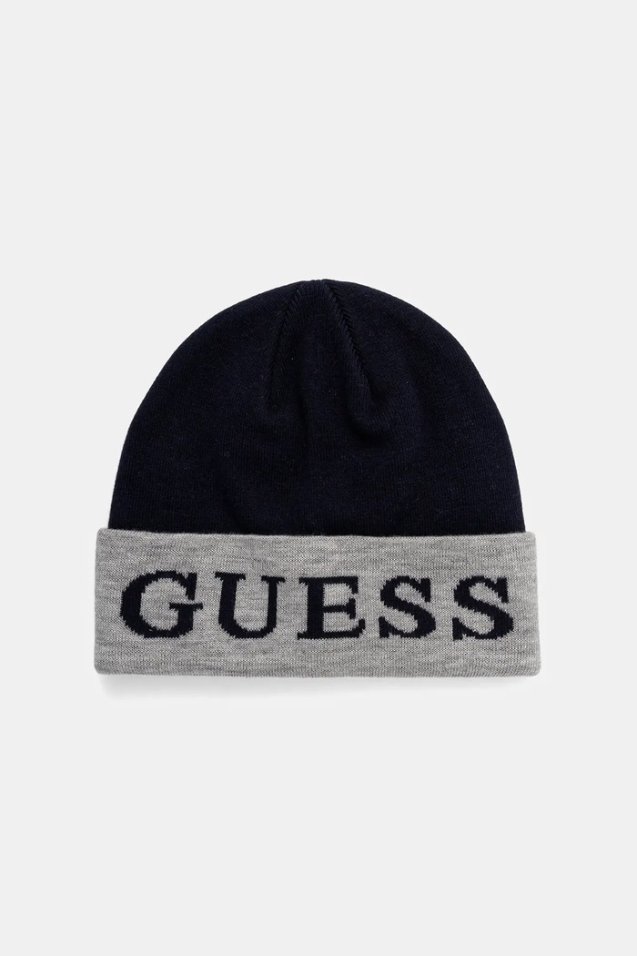 Guess czapka z domieszką wełny z domieszką wełny granatowy M5BZ22.Z0442