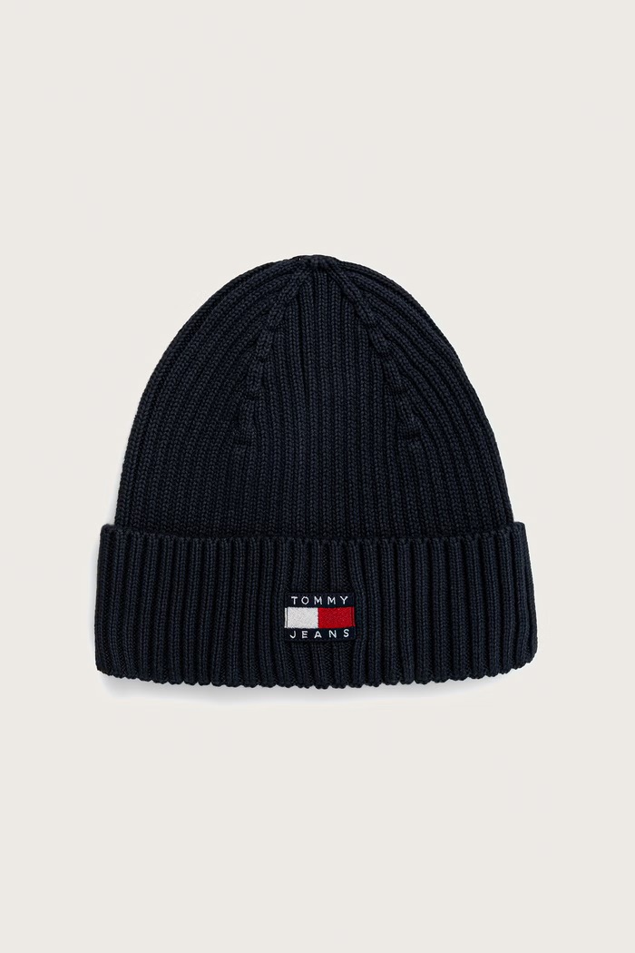 Tommy Jeans czapka beanie męska bawełniana granatowy AM0AM13669