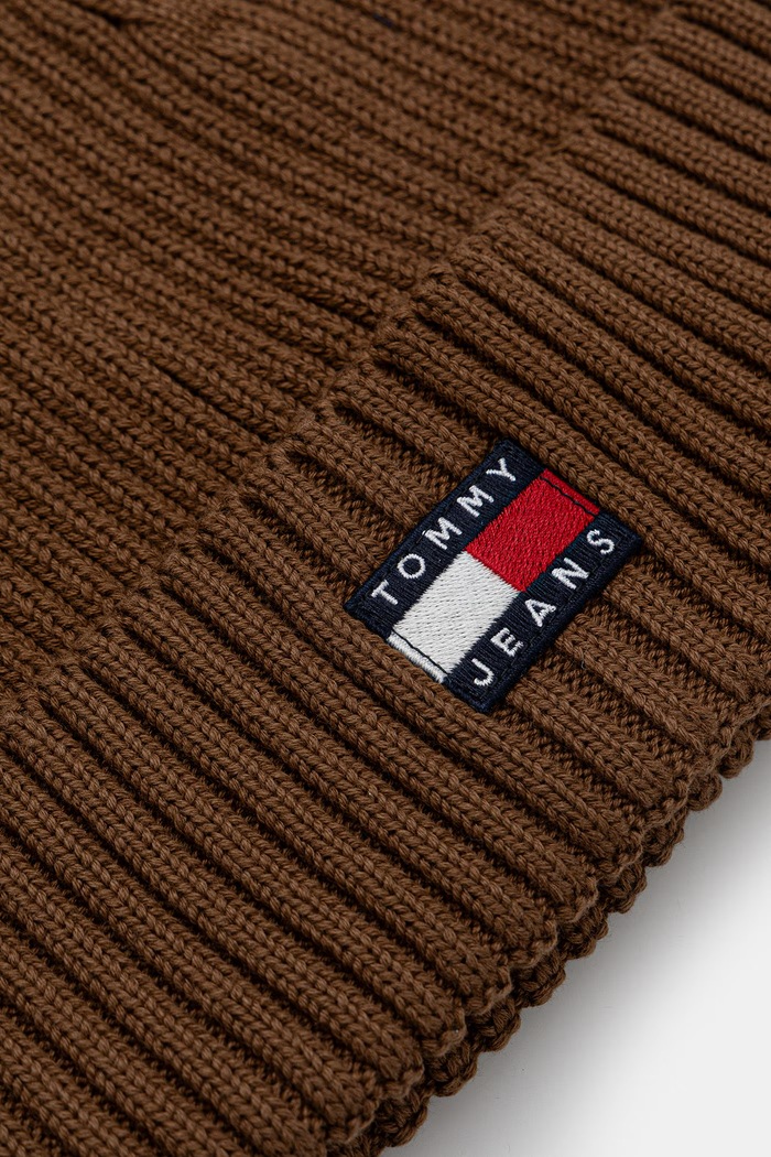 Tommy Jeans czapka beanie męska bawełniana AM0AM13669 brązowy AW25