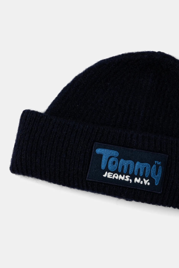 Tommy Jeans sapka gyapjú keverékből AM0AM13675 sötétkék AW25