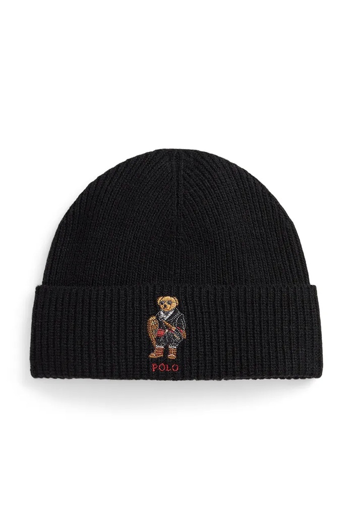Polo Ralph Lauren czapka z dodatkiem wełny średniej grubości czarny 449P02041