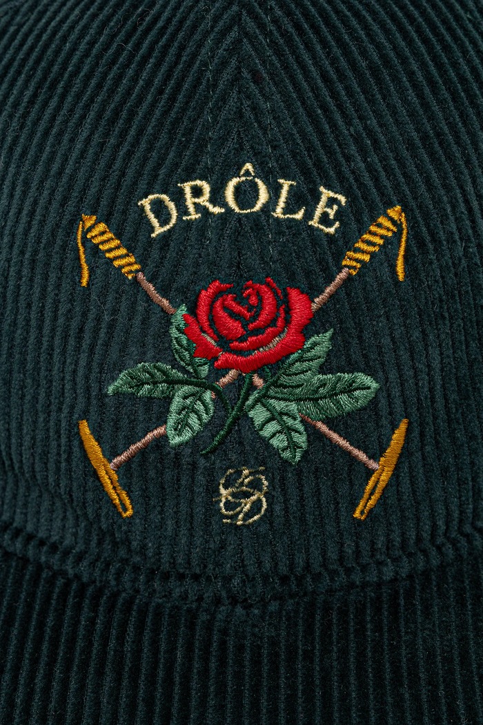 Akcesoria Drôle de Monsieur czapka z daszkiem sztruksowa La Casquette Velours DrUle Rose I.CP189.CO236 turkusowy