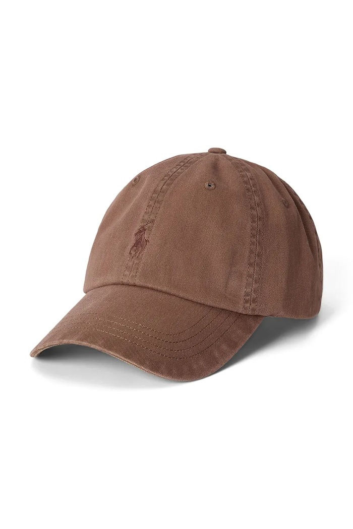 Polo Ralph Lauren czapka z daszkiem męska bawełniana brązowy 710980231